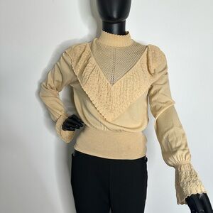Zara Beige Blouse Size M